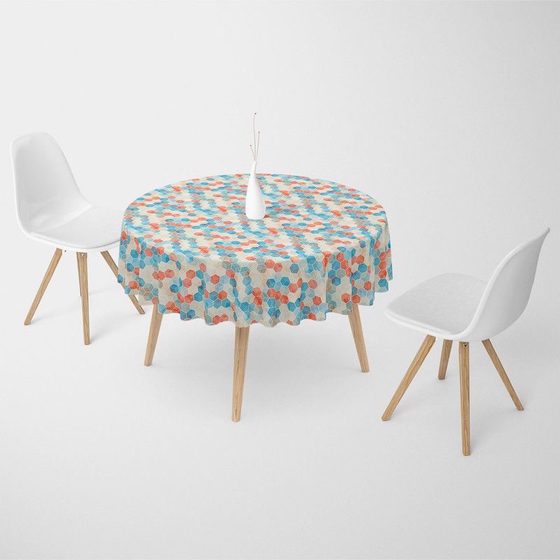 Printed 4 Seater Table Cover  (Multicolour, Cotton)