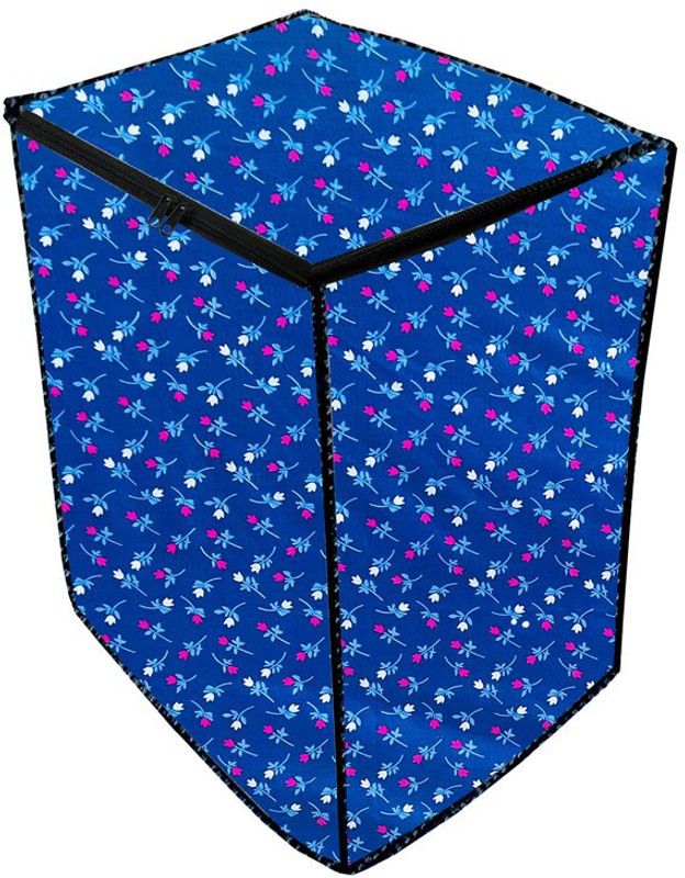 JM Homefurnishings Top Loading Washing Machine Cover  (Width: 66 cm, Blue, White)