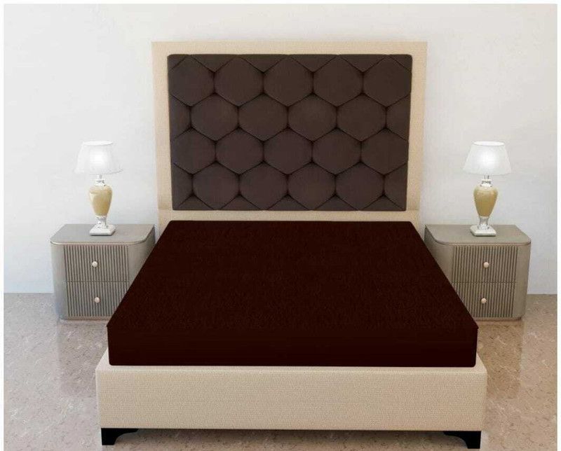 LAVESH ENTERPRISES Elastic Strap Single Size Waterproof Mattress Cover  (Brown)