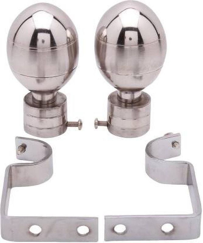 nails ink Silver Rod Rail Bracket, Curtain Knobs Metal  (Pack of 4)
