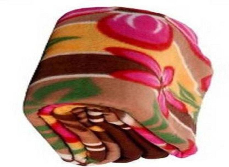Floral Single Fleece Blanket  (Microfiber, Multicolour)