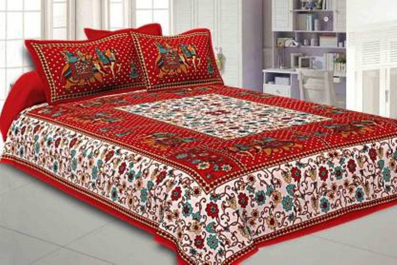 144 TC Cotton Double Animal Bedsheet  (Pack of 3, Multicolor)