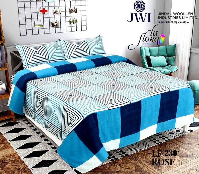 144 TC Polycotton Double Checkered Bedsheet  (Pack of 1, Multicolor)