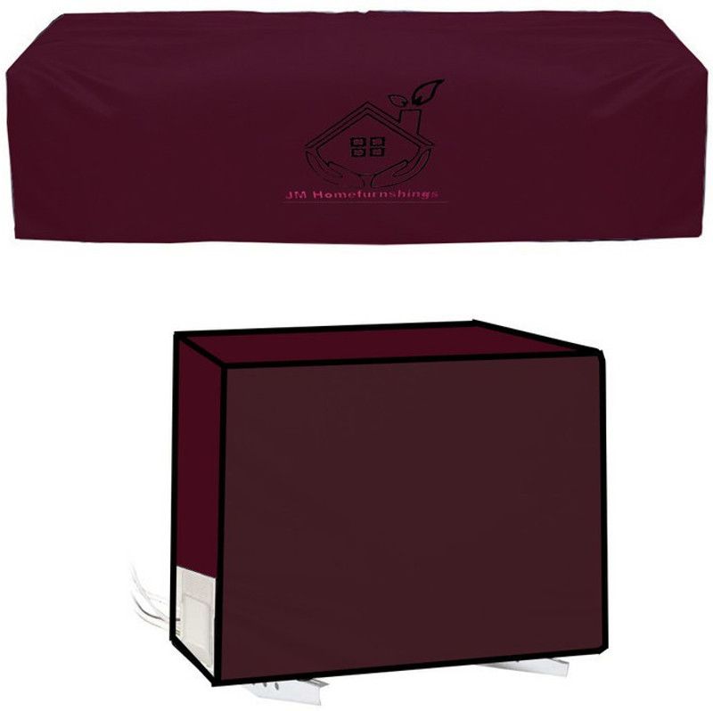 JM Homefurnishings Air Conditioner Cover  (Width: 108 cm, Maroon)