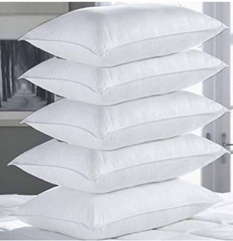 AerinArts Polyester Fibre Solid Sleeping Pillow Pack of 5  (White)