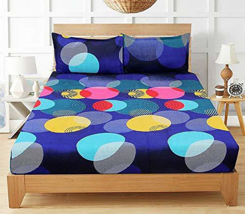A R Creations 150 TC Cotton Double Printed Flat Bedsheet  (Pack of 1, Multicolor)
