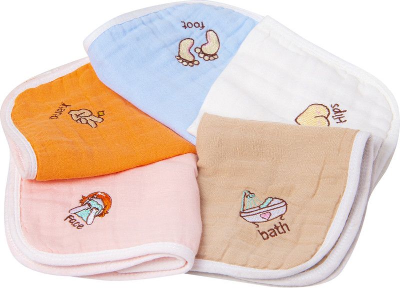 Baby Moo Muslin Napkin Multicolor Cloth Napkins  (5 Sheets)