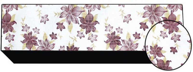 JM Homefurnishings Air Conditioner Cover  (Width: 91 cm, Brown, White)
