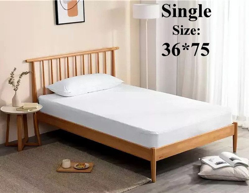 Declooms Fitted Single Size Waterproof Mattress Cover  (White)