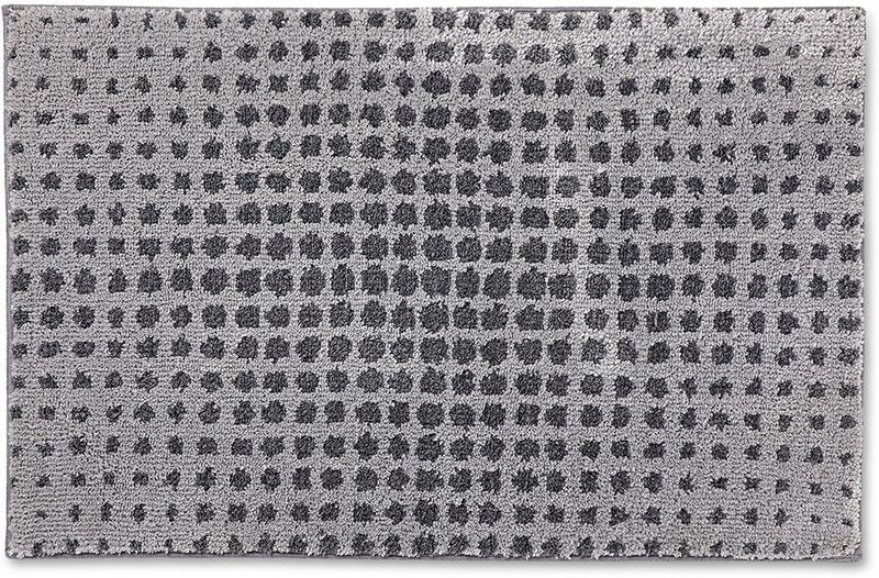 PANO Polyester Bathroom Mat  (Charcoal and Silver, Small)