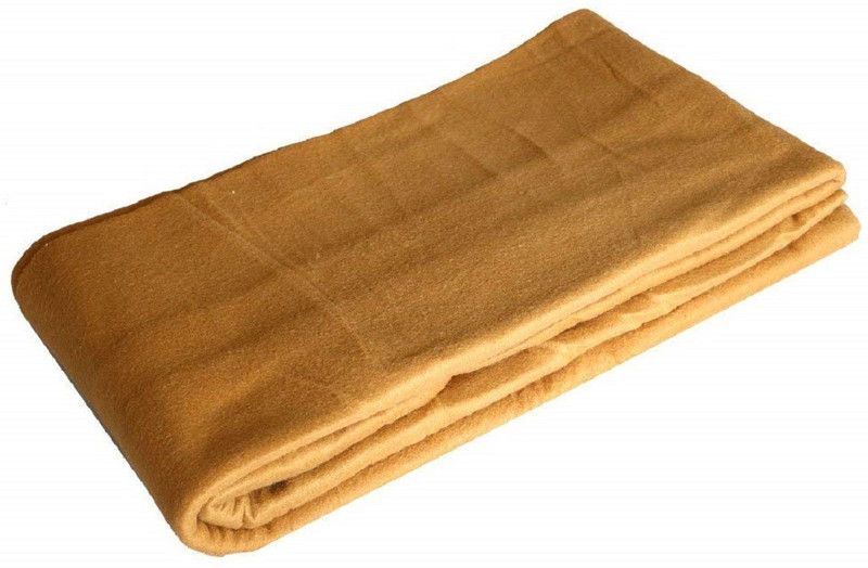 New panipat textile zone Solid Double Woollen Blanket for Heavy Winter  (Woollen Blend, Khakiee)