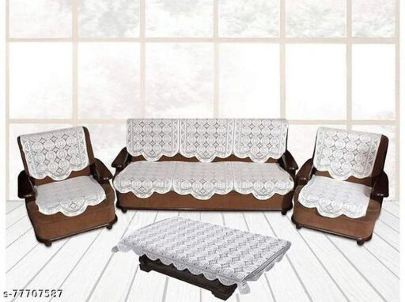 Cotton Sofa Cover  (White Pack of 1)