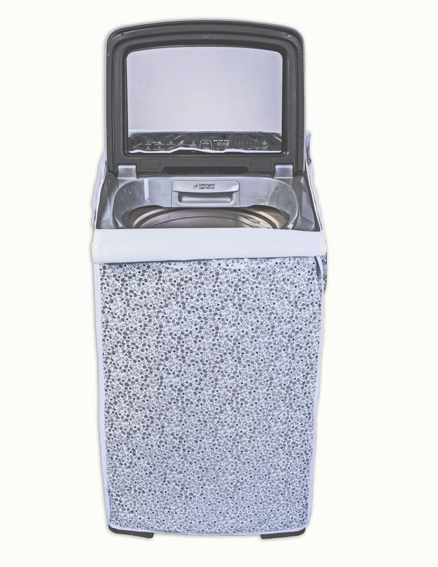 Classic Top Loading Washing Machine Cover  (Width: 63 cm, WHITE, GREY)