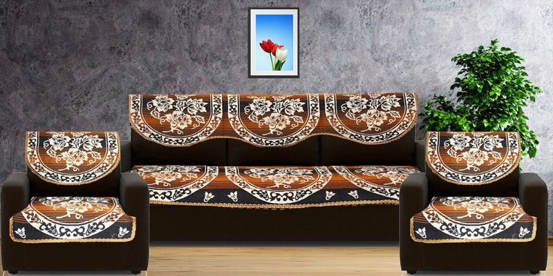 Lakshya Home Décor Polycotton Floral Sofa Cover  (Multicolor Pack of 6)