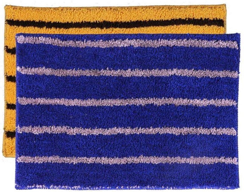 RM Handloom Polyester Door Mat  (Multicolor 6, Medium, Pack of 2)