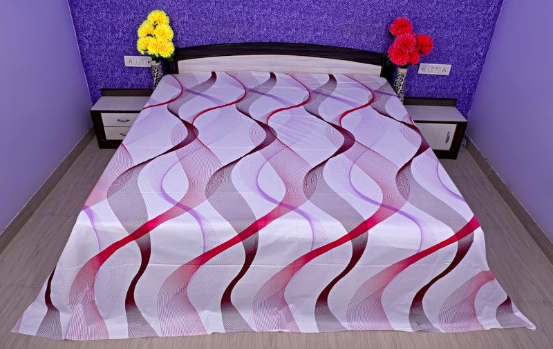PepperFlame India 240 TC Cotton King Cartoon Flat Bedsheet  (Pack of 1, Purple 6)