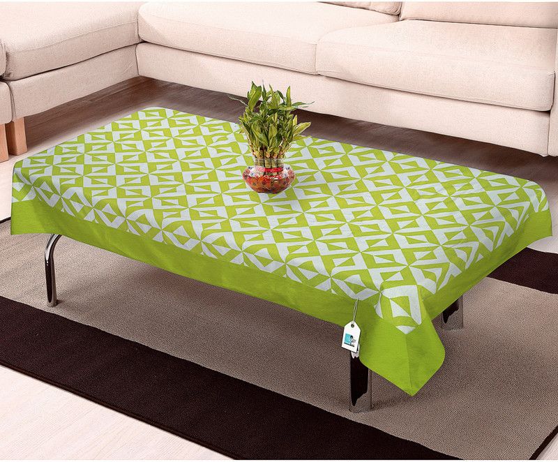 DECOTREE Geometric 4 Seater Table Cover  (Green, Cotton)
