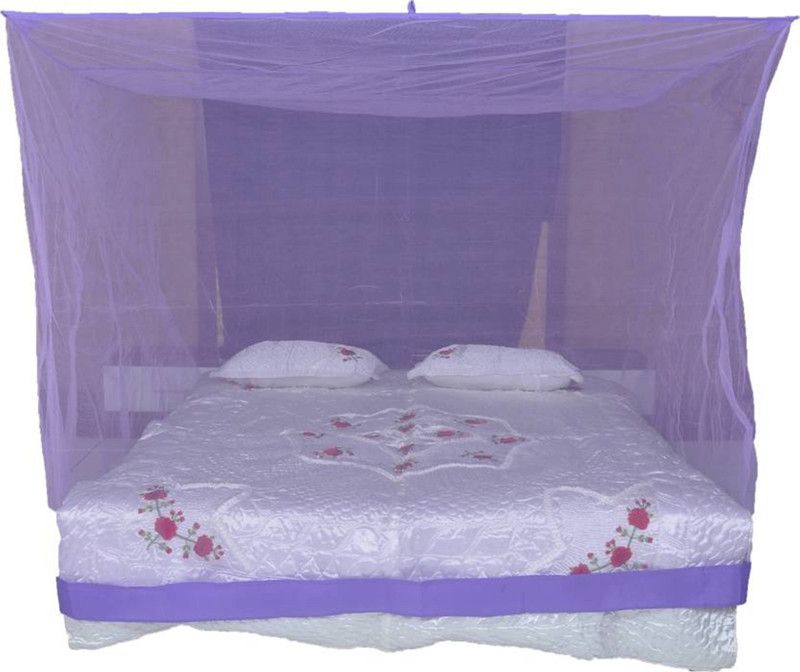 Shreejee Nylon Adults Washable Double bed Mosquito Net Mosquito Net  (Purple, Bed Box)