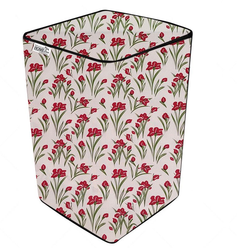 wellhome decor Furnishing Top Loading Washing Machine Cover  (Width: 53.34 cm, Pink & Red)