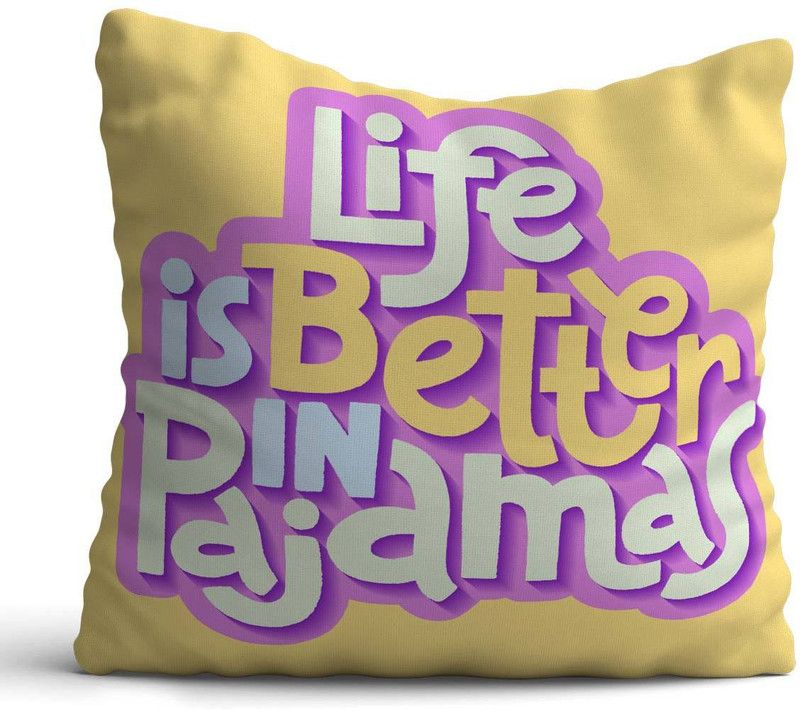 Giftcart Polyester Fibre Quotes Cushion Pack of 1  (Yellow)