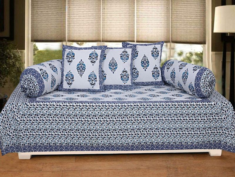 GRUSH Cotton Floral Diwan Set  (Multicolor)