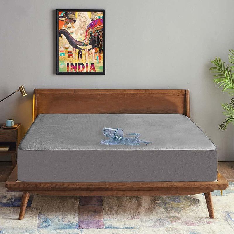 MHCDECOR Fitted King Size Waterproof Mattress Cover  (Grey)