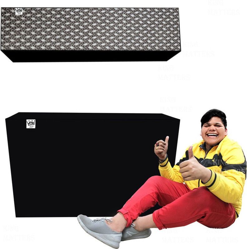 KingMatters Air Conditioner Cover  (Width: 119 cm, White, Brown)