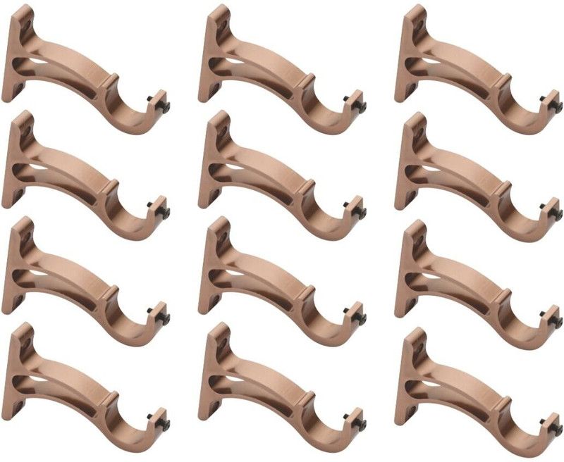 METZO Gold Curtain Knobs, Rod Rail Bracket Metal  (Pack of 12)