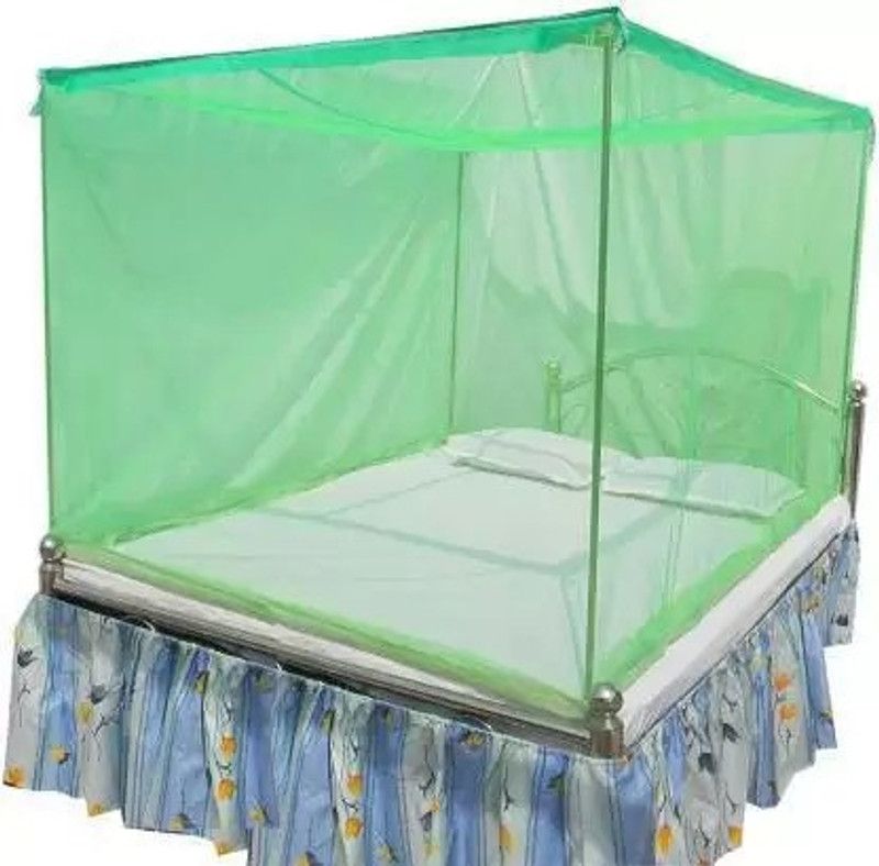 M H Collection Cotton Adults Washable Cotton Adults Green Mosquito Netting for Double Bed (10x6.5 ft) Mosquito Net  (Green, Bed Box)