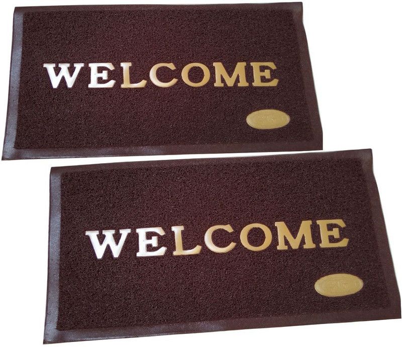 PVC (Polyvinyl Chloride) Door Mat  (Brown, Medium)