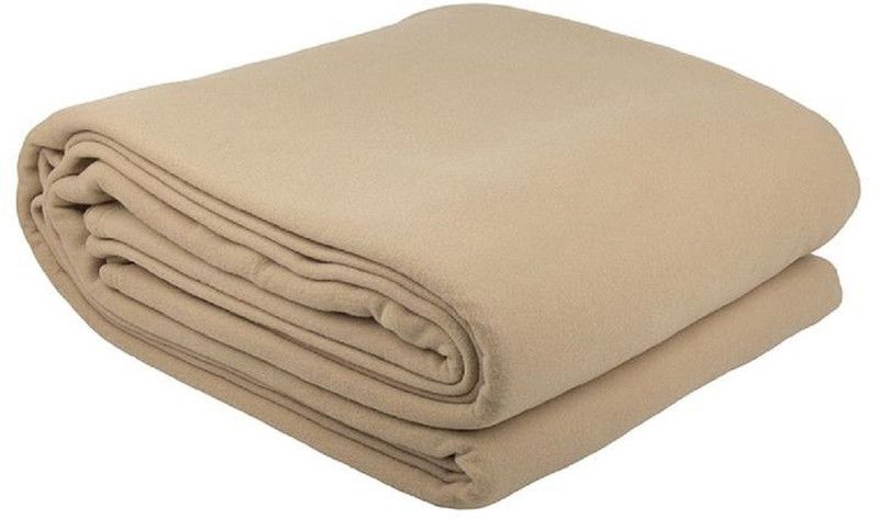 Aura Decore Solid Single Fleece Blanket for Mild Winter  (Microfiber, Cream)