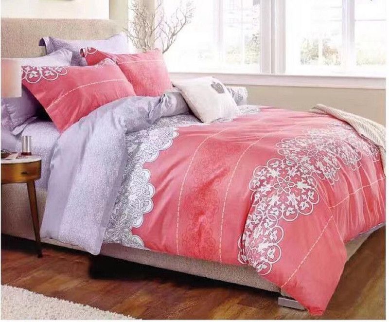 GIFTY 180 TC Cotton Double Geometric Flat Bedsheet  (Pack of 3, Pink)