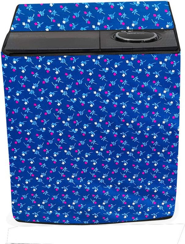 KVAR Semi-Automatic Washing Machine Cover  (Width: 92 cm, Blue, Pink)