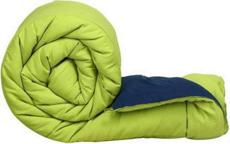 Vinayak Enterprises Checkered Single Comforter for Mild Winter  (Poly Cotton, Green, Blue)
