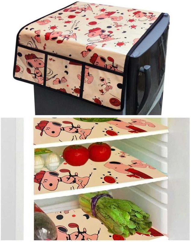 Dazling Bazaar Refrigerator Cover  (Width: 48 cm, Brown)