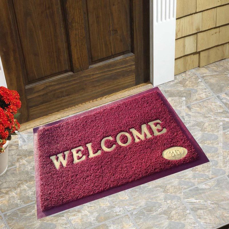 Casanest Plastic Door Mat  (Maroon, Medium)