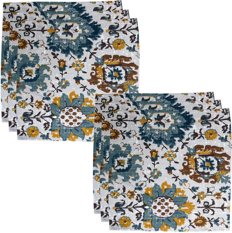 Table Napkin Cotton(18 * 18 INCHES), Perfect for Gifting and upgrading Your Home décor White, C Green Napkins  (6 Sheets)