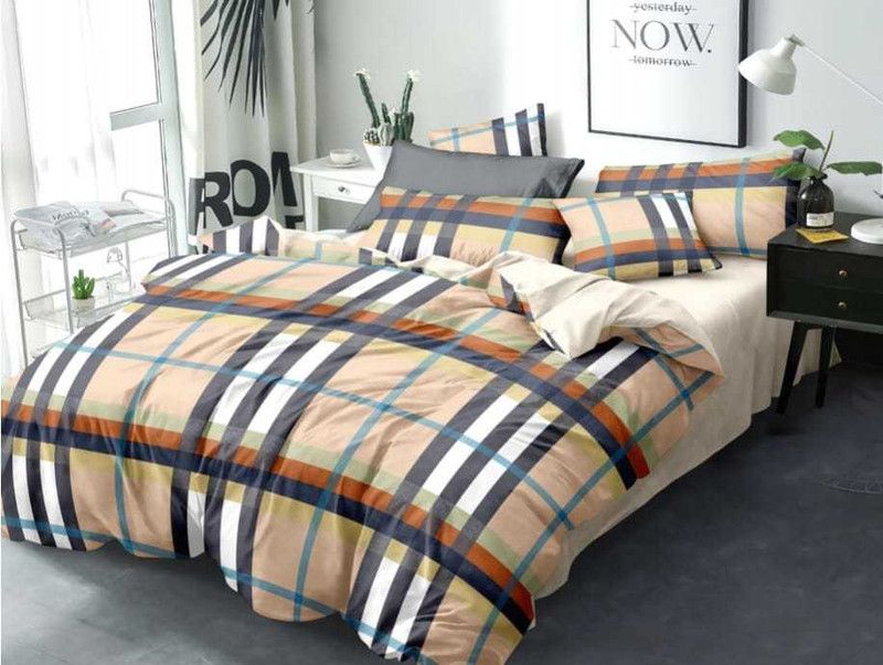 morpank 165 TC Cotton King Checkered Flat Bedsheet  (Pack of 1, Multicolor)