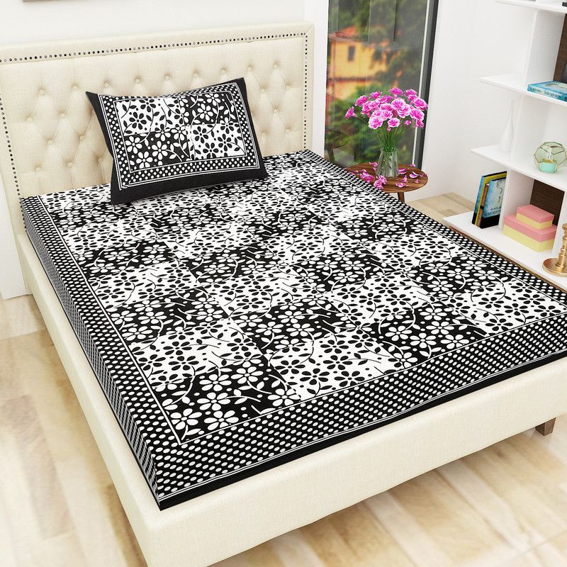 Ubania Collection 140 TC Cotton Single Printed Flat Bedsheet  (Pack of 1, Multicolor)