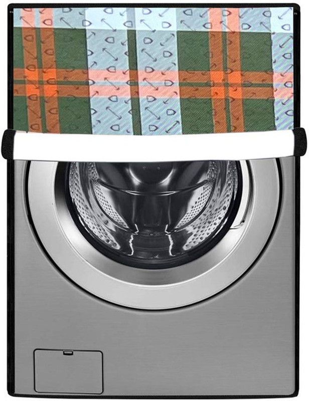 SAVEIT Front Loading Washing Machine Cover  (Width: 57 cm, Green, Orange)