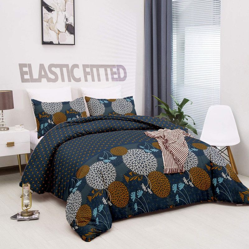 VYBBA 210 TC Cotton Single Polka Flat Bedsheet  (Pack of 1, Multicolor)