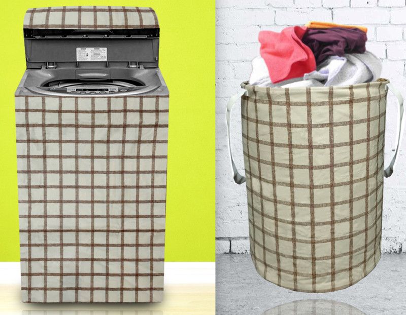 Comfort House Top Loading Washing Machine Cover  (Width: 58 cm, beige, brown)