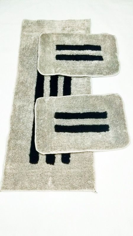 RKcarpets Grey, Black Polyester, Polypropylene Runner  (54 cm, X 145 cm, Rectangle)