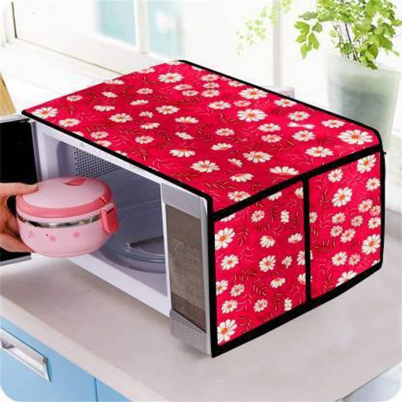 DPA Collection Microwave Oven Cover  (Width: 37 cm, Red)