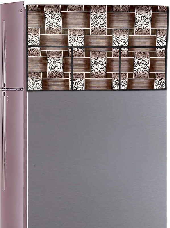 JM Homefurnishings Refrigerator Cover  (Width: 59 cm, Brown, opium)