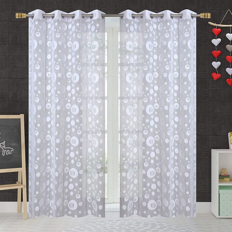 213 cm (7ft) Door Curtain  (White, Pack of 2)