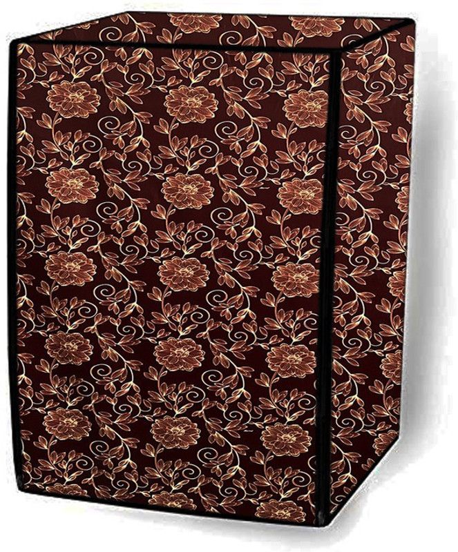 SAVEIT Front Loading Washing Machine Cover  (Width: 57 cm, Maroon, Golden)