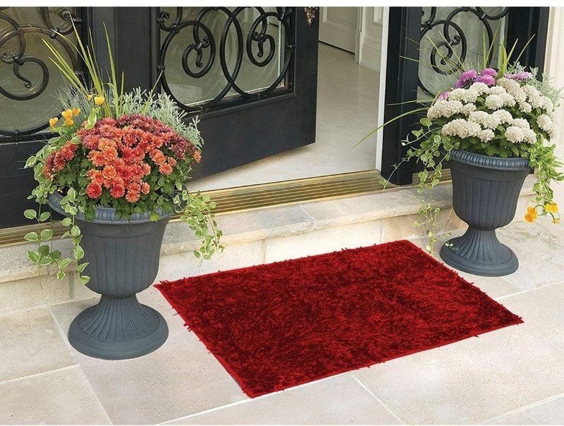 Casanest Rubber Door Mat  (Red, Medium)