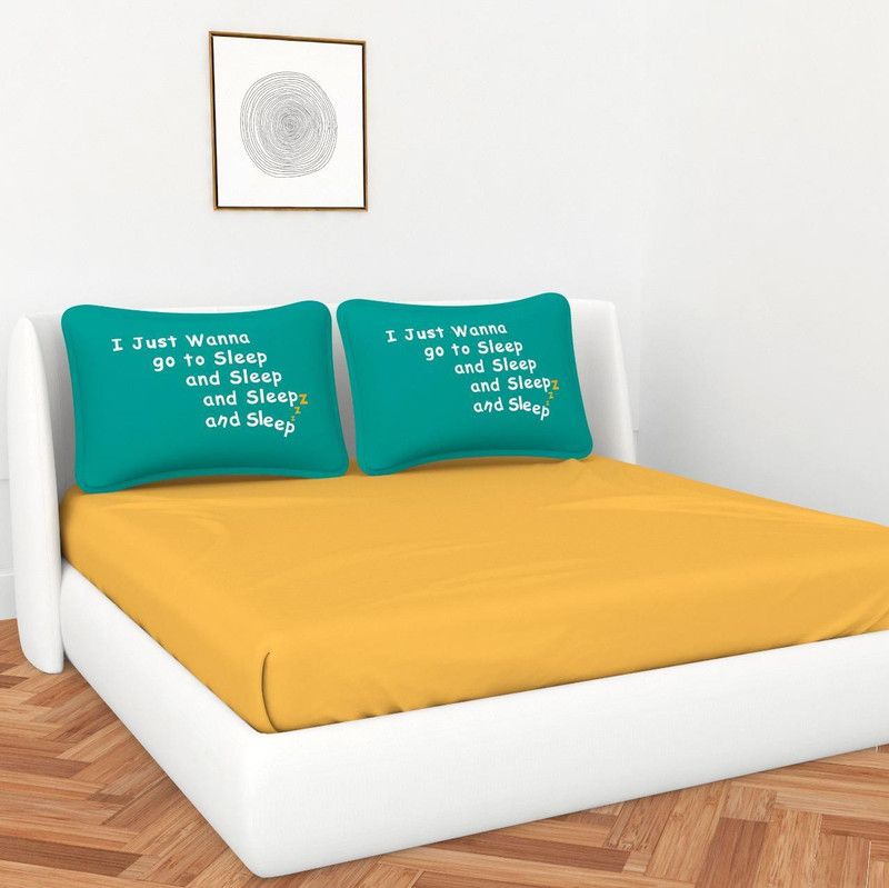 SHIV CRAFTS 300 TC Microfiber Double Solid Flat Bedsheet  (Pack of 1, YELLOW 20)