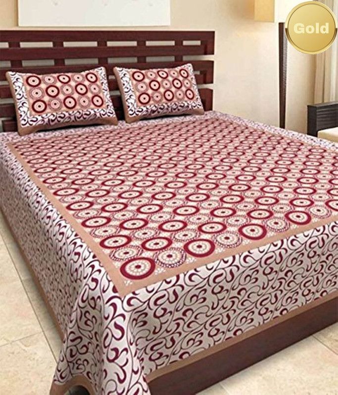 Cotton Double King Bedsheet  (Pack of 1, Brown)